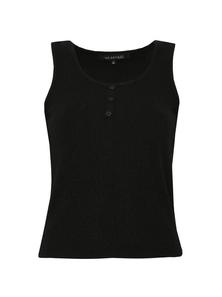 Bluzka na ramiączkach z guzikami przy dekolcie Bluzka na ramiączkach z guzikami przy dekolcie