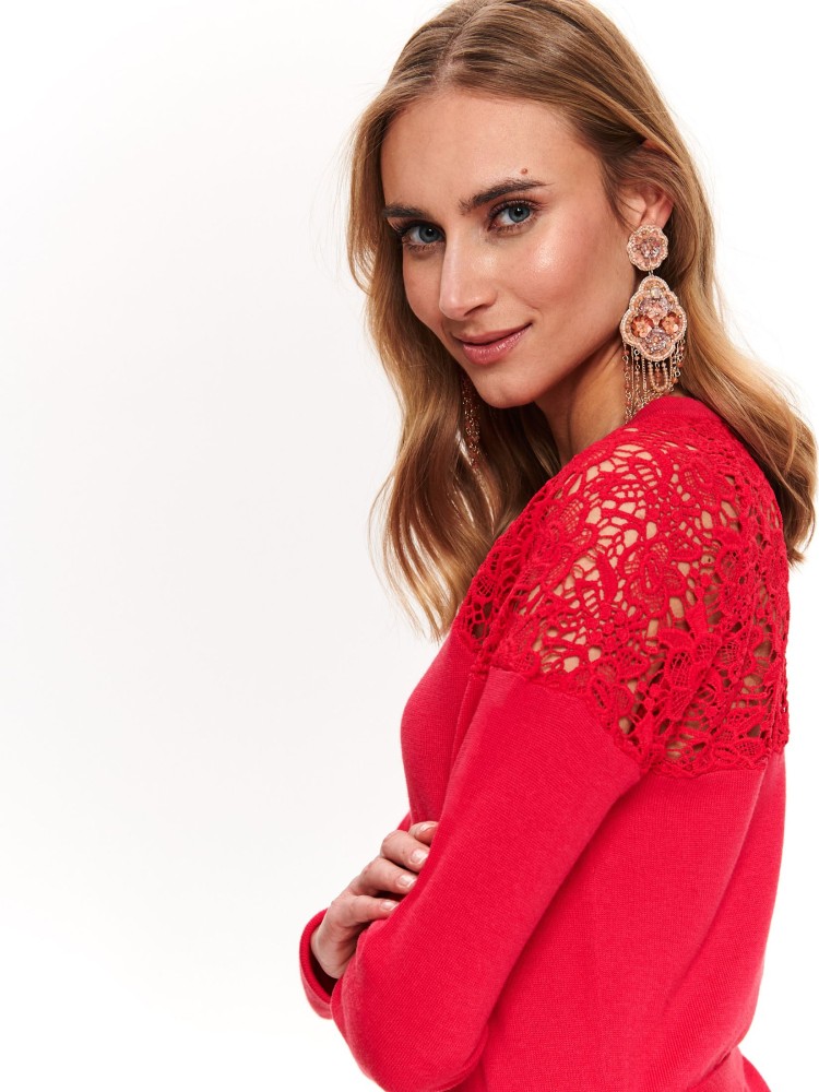 Tunika swetrowa z koronką