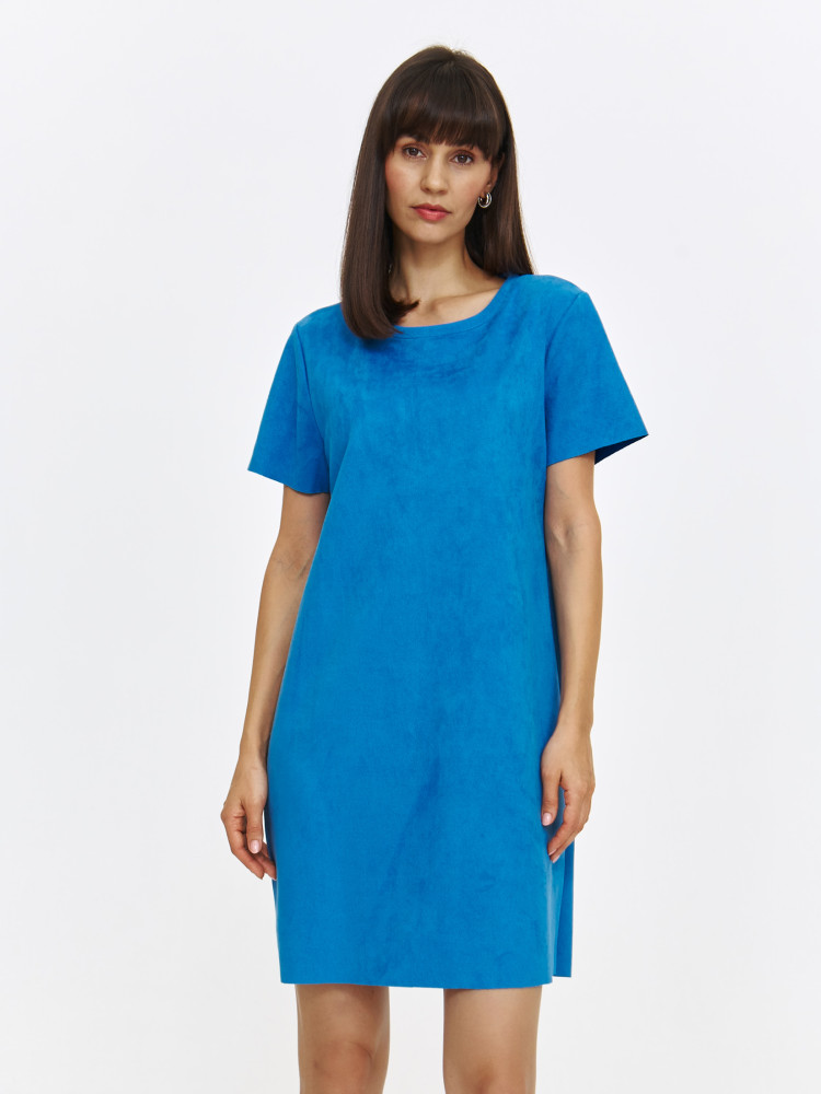 Prosta sukienka oversize niebieska