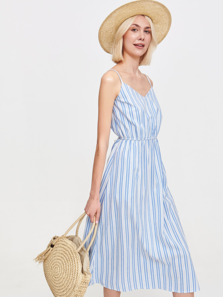 Rozkloszowana sukienka w paski 