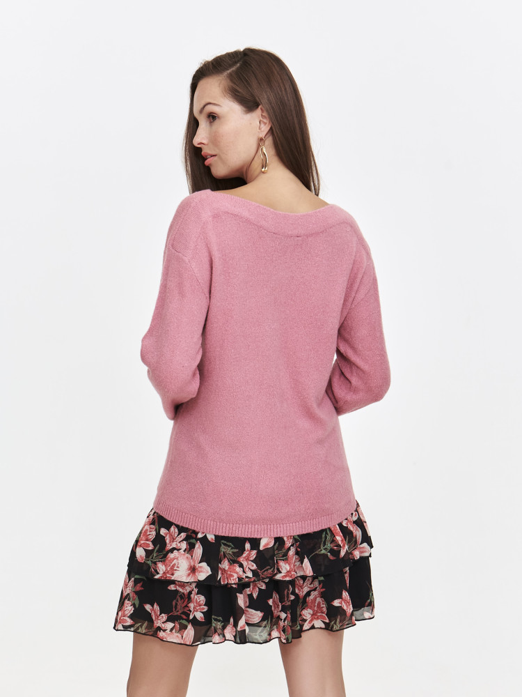 Luźny różowy sweter damski Luźny różowy sweter damski