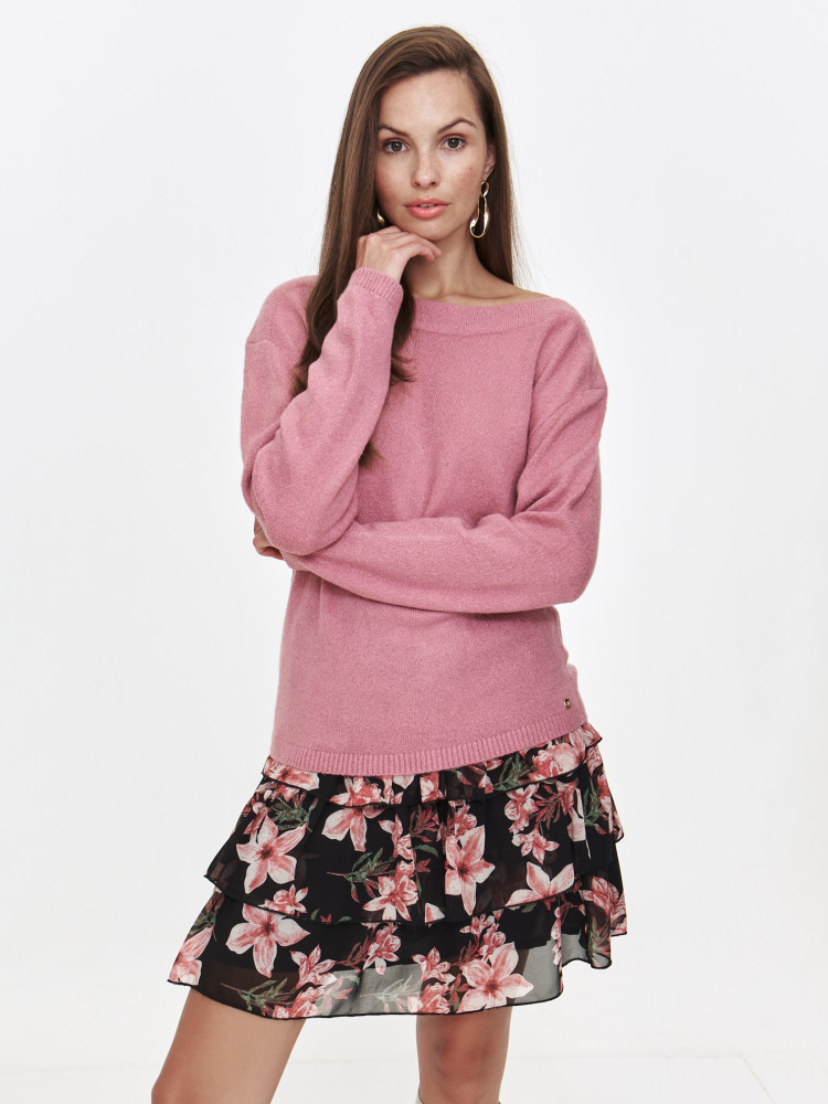 Luźny różowy sweter damski Luźny różowy sweter damski