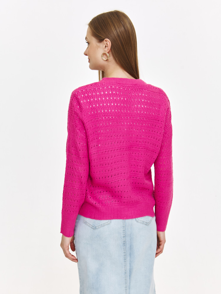 Różowy kardigan w stylu casual