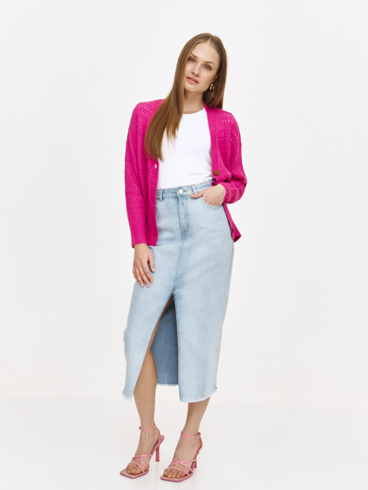 Różowy kardigan w stylu casual