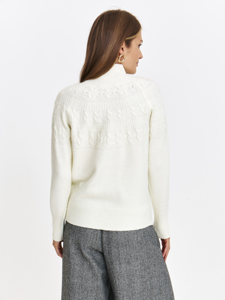 Kremowy golf z grubej dzianiny