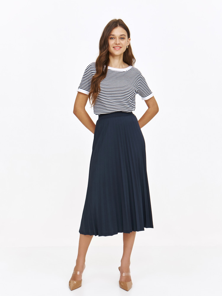 Sweter w biało-czarne paski krótki rękaw