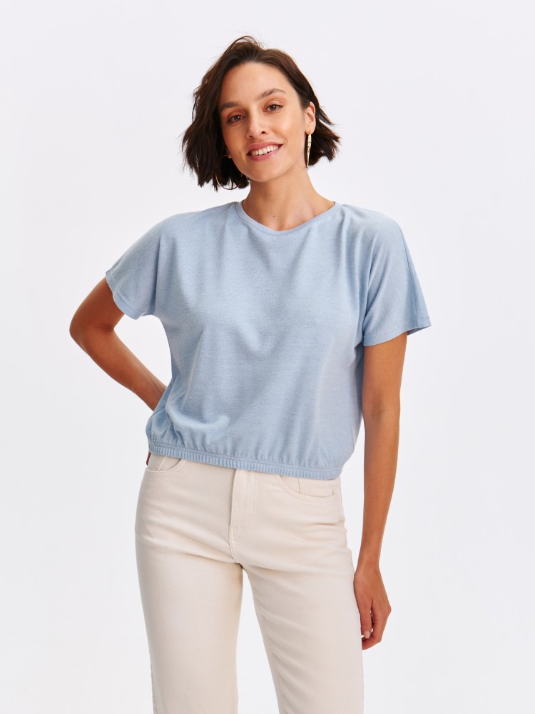 Dzianinowa bluzka z krótkim rękawem