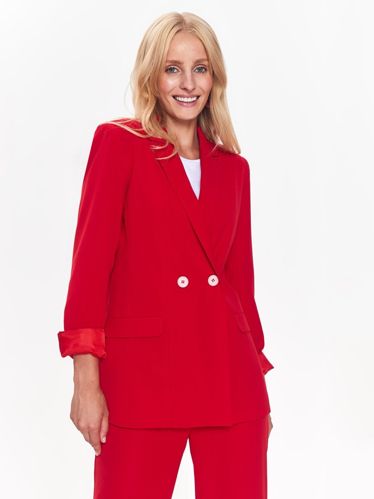 Elegancki żakiet w modnym kolorze, dwurzędowy