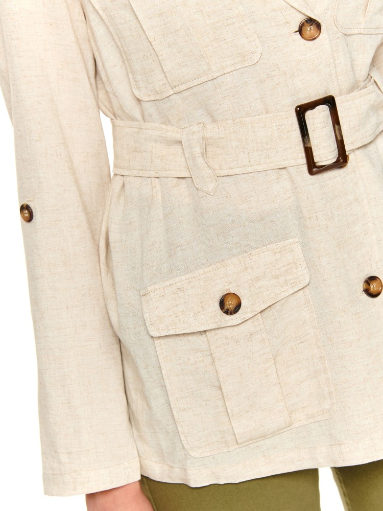 Efektowny żakiet w stylu safari z paskiem