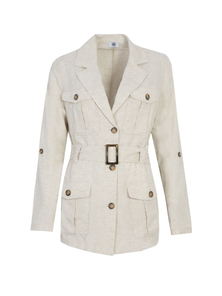 Efektowny żakiet w stylu safari z paskiem