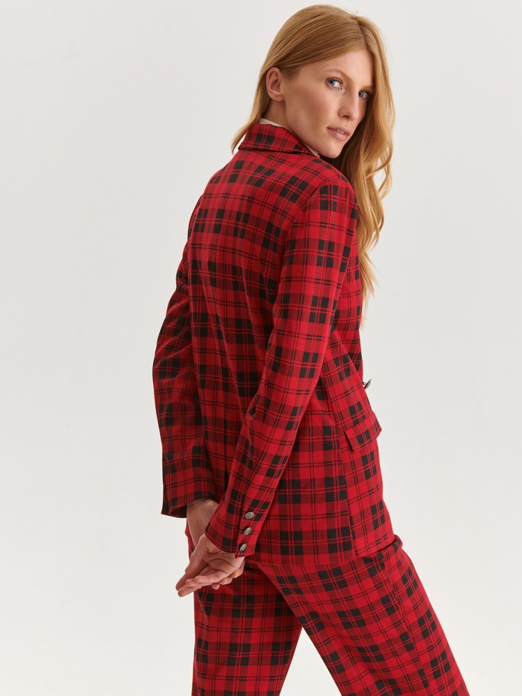 Żakiet damski w czerwoną  kratę Żakiet damski w czerwoną  kratę