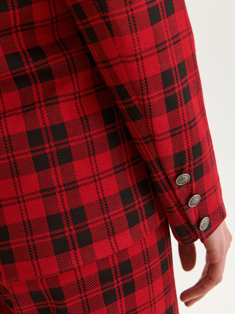 Żakiet damski w czerwoną  kratę Żakiet damski w czerwoną  kratę