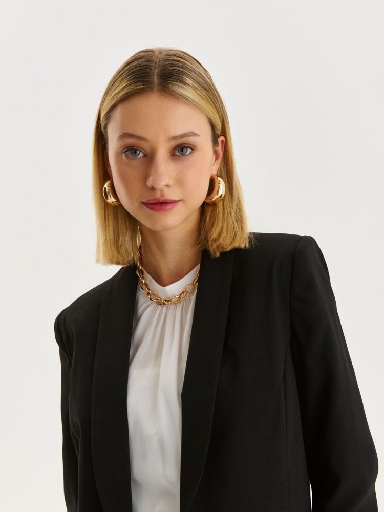 Dłuższy żakiet damski z rękawem 3/4