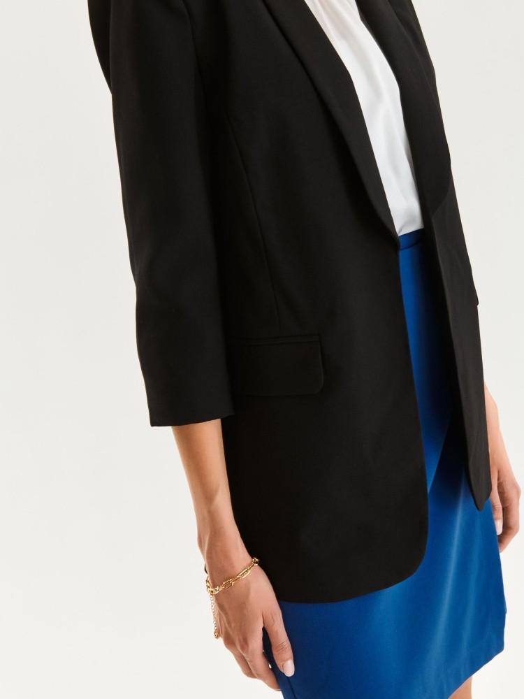 Dłuższy żakiet damski z rękawem 3/4