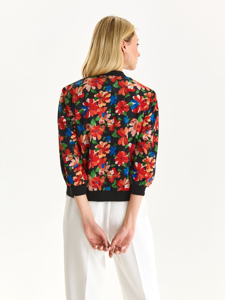 Żakiet damski z kwiatowym nadrukiem