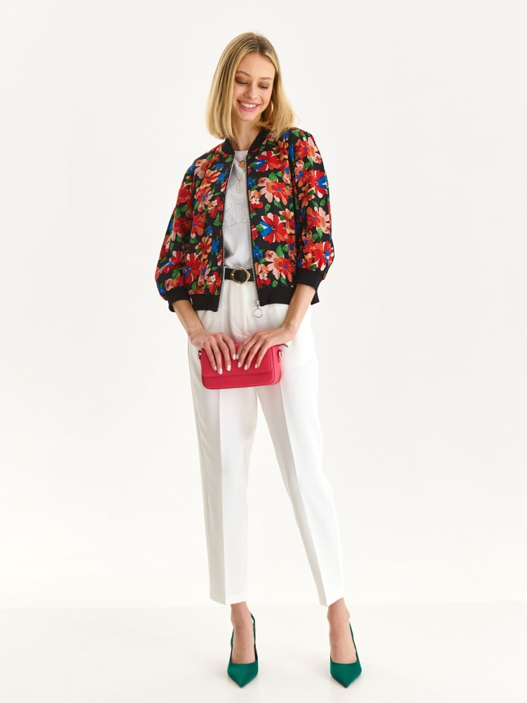 Żakiet damski z kwiatowym nadrukiem