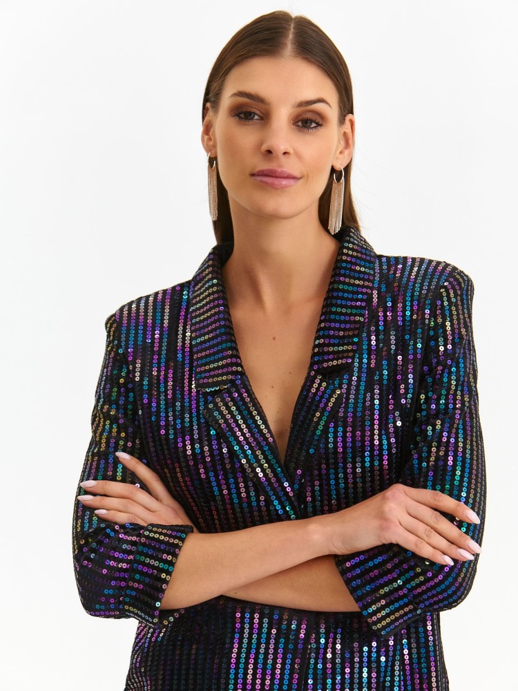Błyszcząca cekinowa marynarka o luźnym kroju