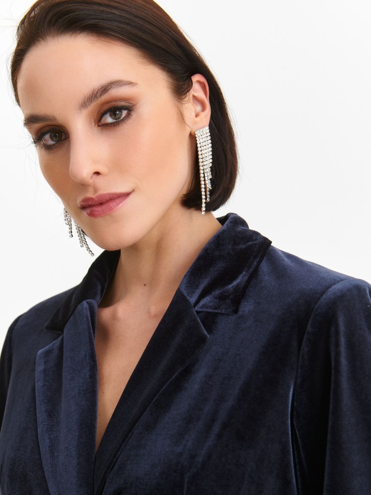 Krótki, dwurzędowy żakiet z weluru