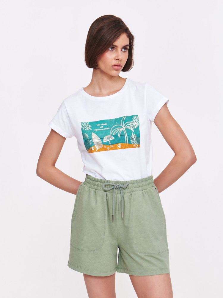 Dzianinowe szorty oliwkowe 