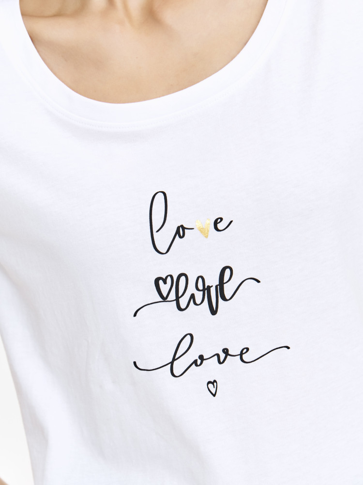 Uniwersalny top z napisem