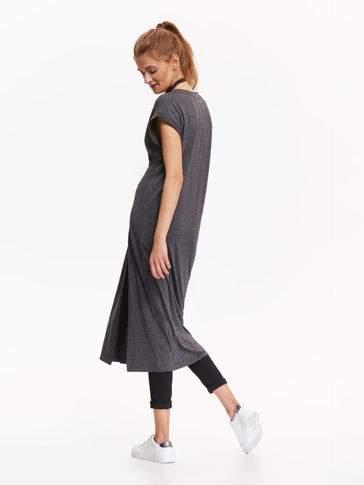 T-shirt damski długi z rozcięciem z boku