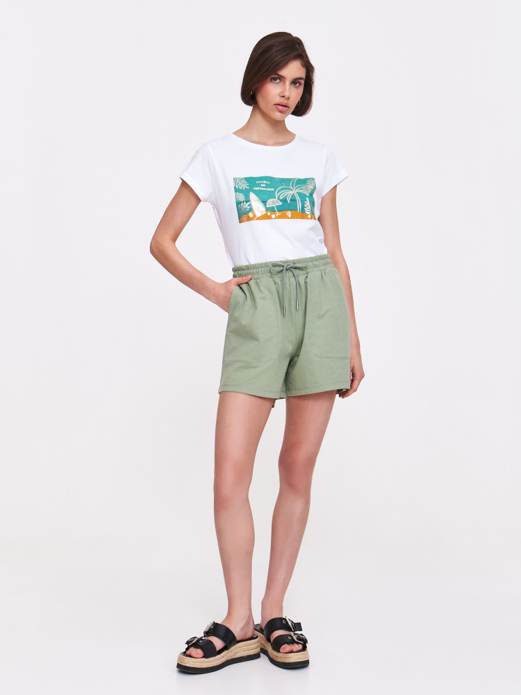 Bawełniany t-shirt z wakacyjnym nadrukiem 