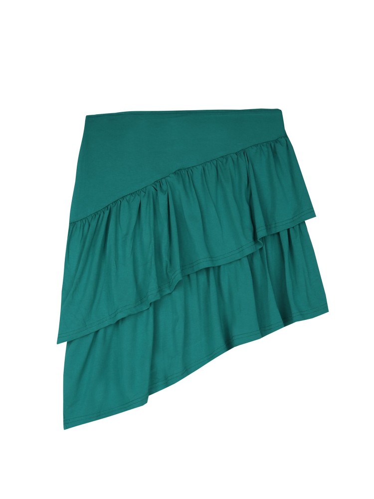 Asymetryczna mini spódniczka z falbanami