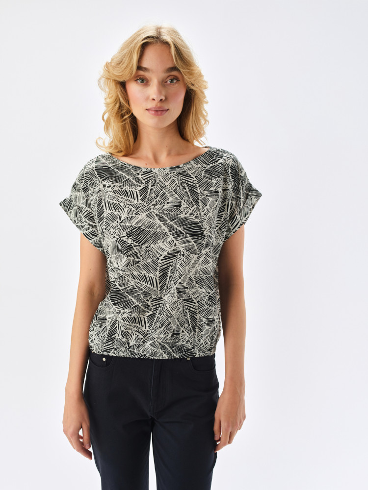 Bluzka z tropikalnym motywem 