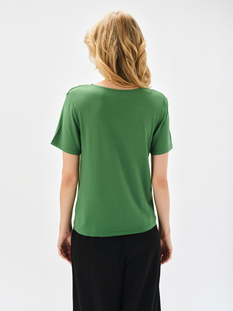 Zielony t-shirt z krótkim rękawem 