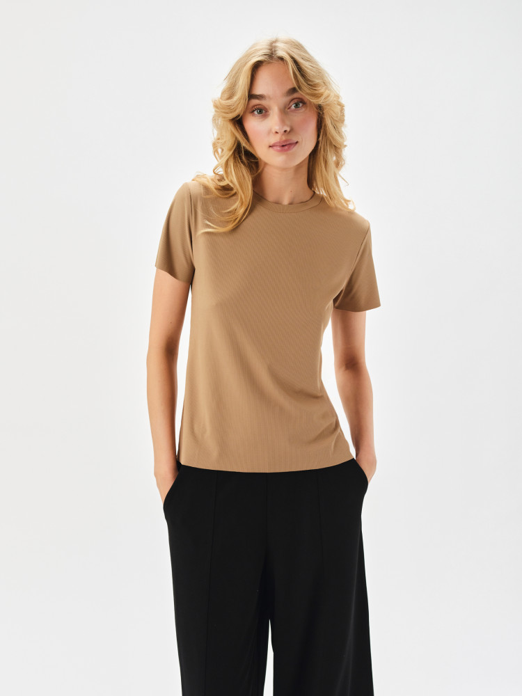 Bluzka basic w kolorze kawowym 
