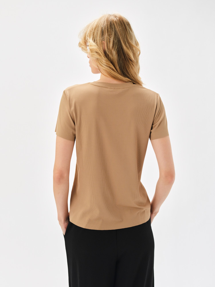 Bluzka basic w kolorze kawowym 