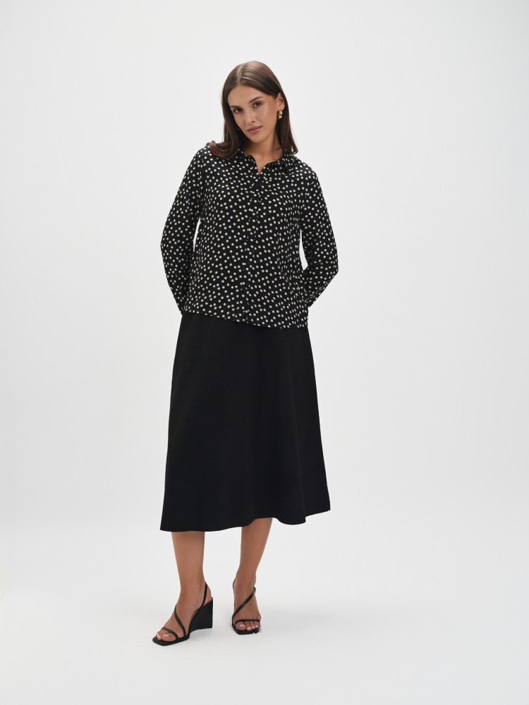 Czarna koszula w groszki 