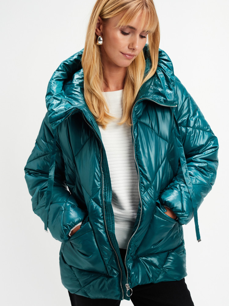 Pikowana turkusowa kurtka 