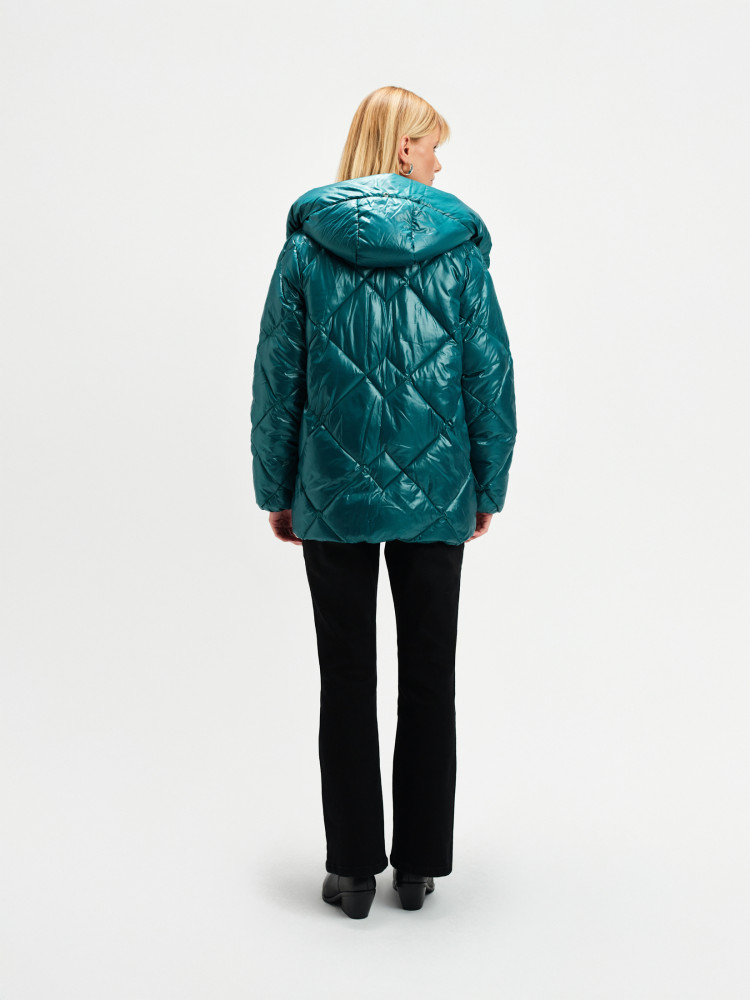 Pikowana turkusowa kurtka 