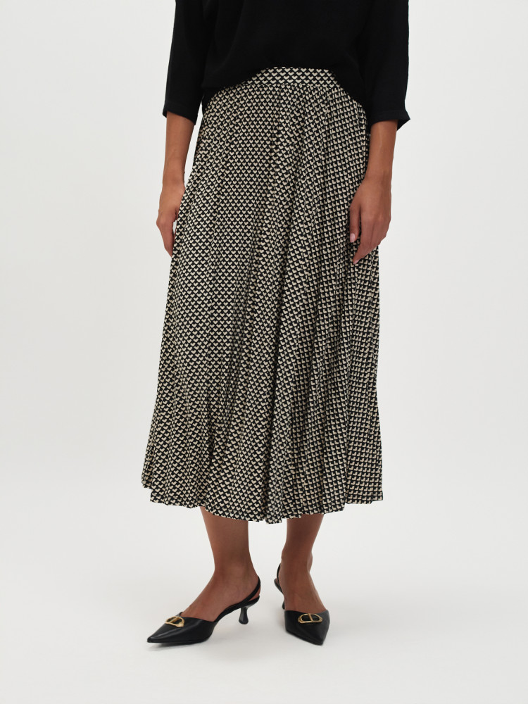 Plisowana spódnica z geometrycznym wzorem 