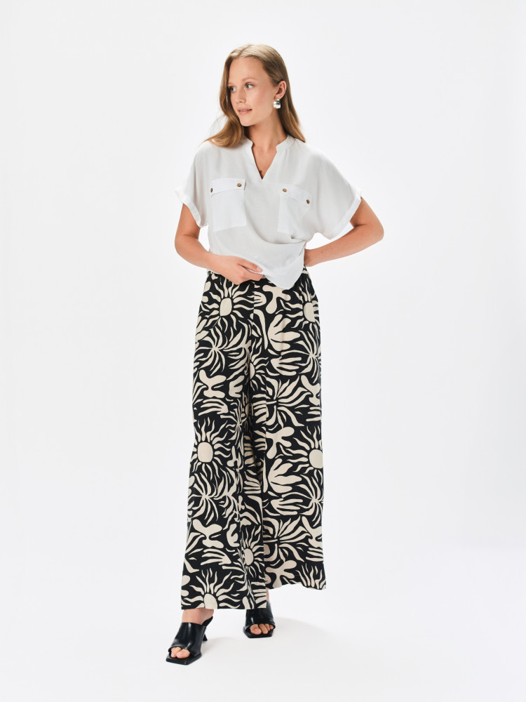 Wzorzyste spodnie tkaninowe 