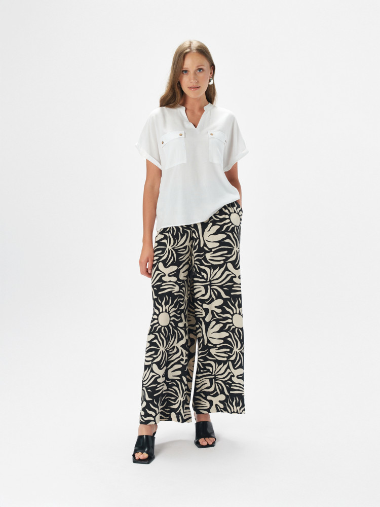 Wzorzyste spodnie tkaninowe 