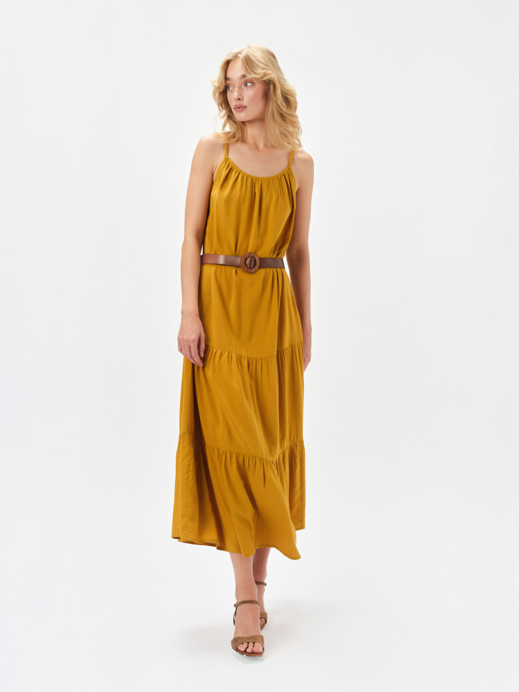 Długa tkaninowa sukienka 