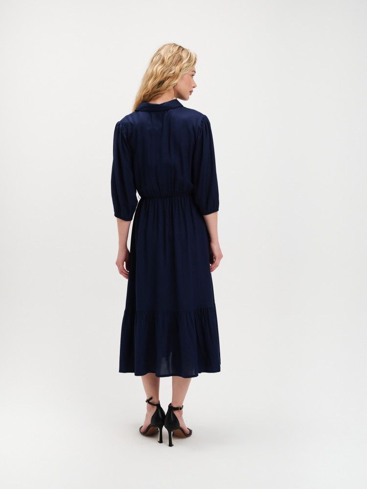 Granatowa sukienka midi  Granatowa sukienka midi