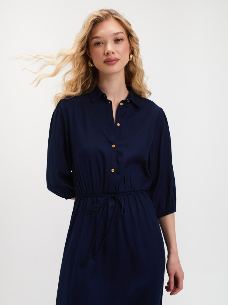 Granatowa sukienka midi  Granatowa sukienka midi