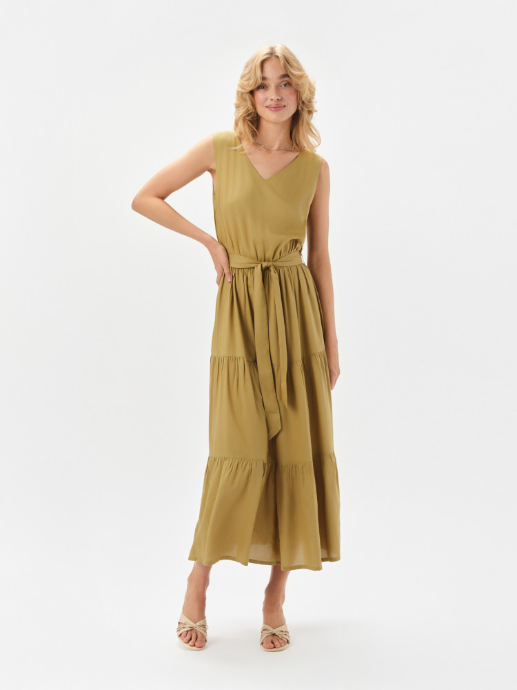 Casualowa sukienka w kolorze khaki 