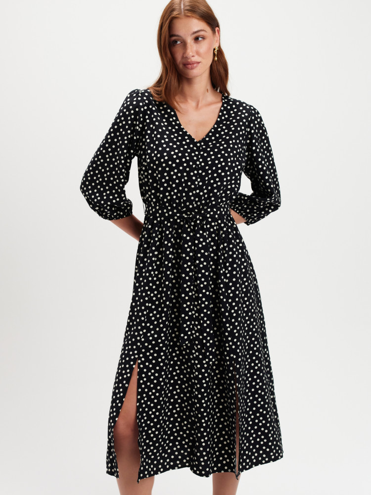 Sukienka midi w groszki 