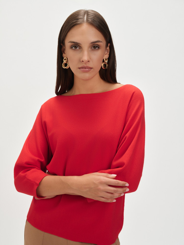 Klasyczny czerwony sweter 