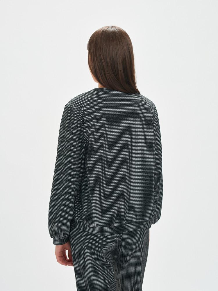 Żakiet z wzorem o kroju bomber 