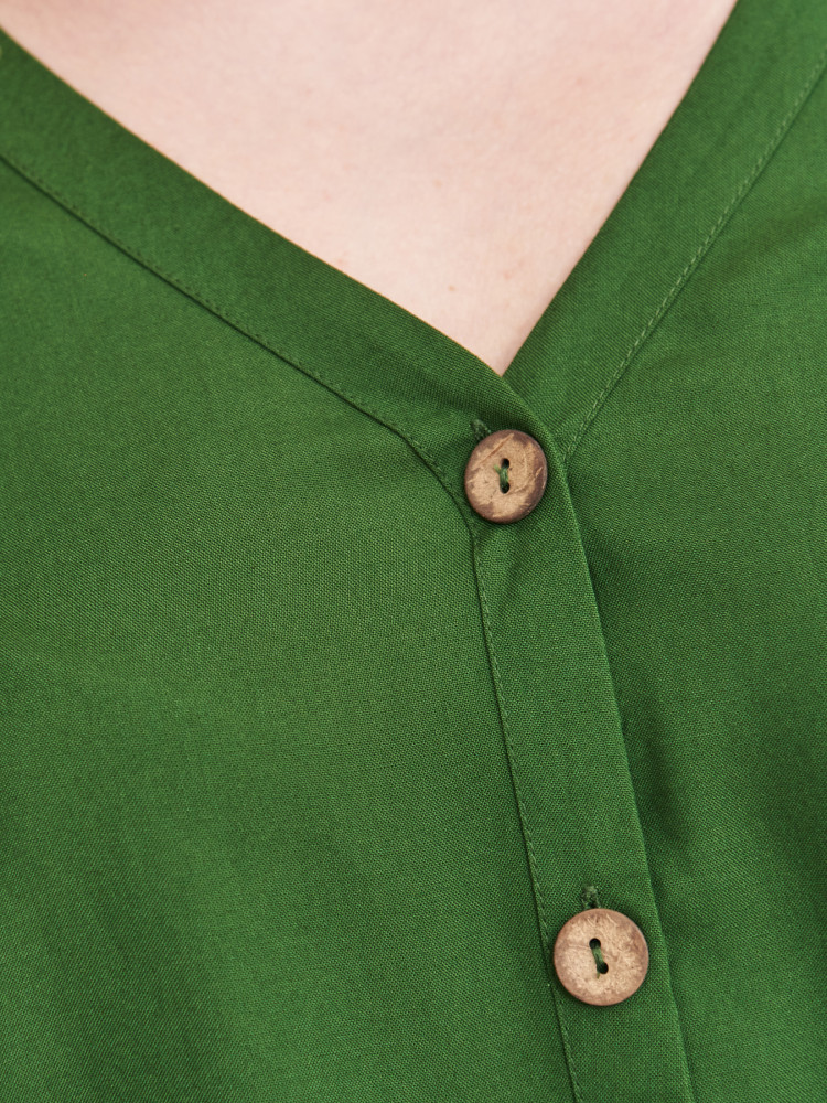 Zielona bluzka wiskozowa z wiązaniem 