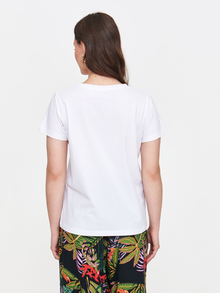 Biały t-shirt ze złotym napisem 