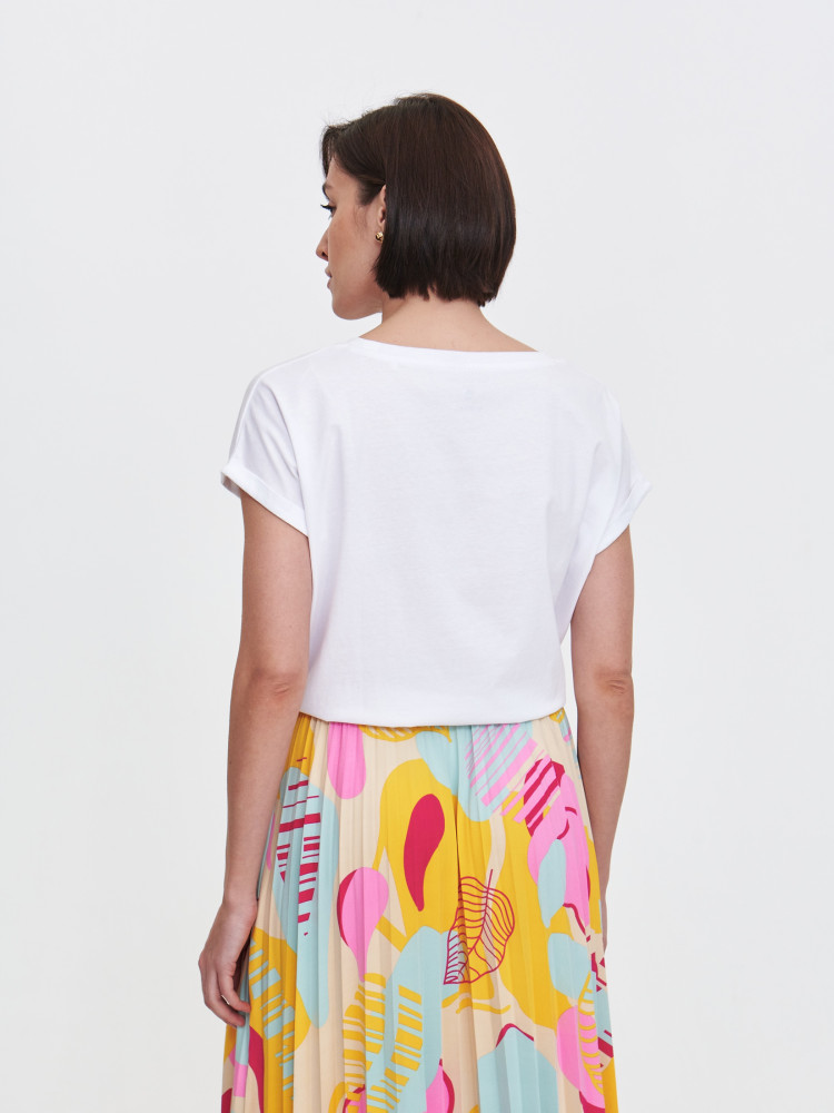 T-shirt o krótszym kroju z nadrukiem 