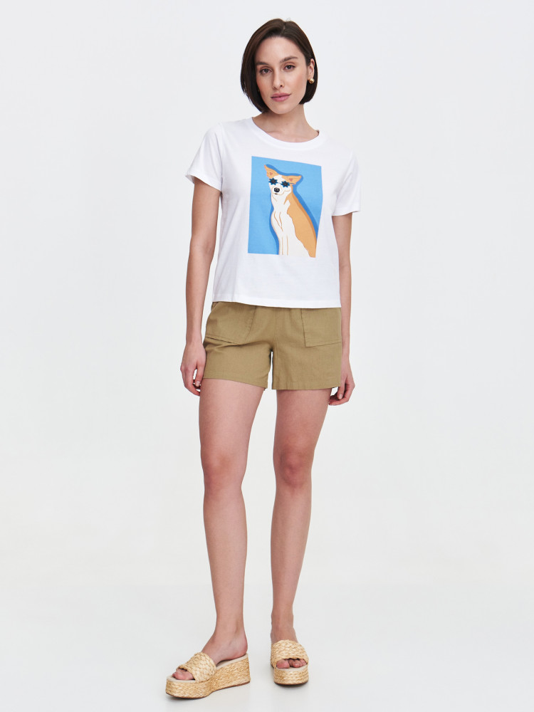 T-shirt z nadrukiem z psem 