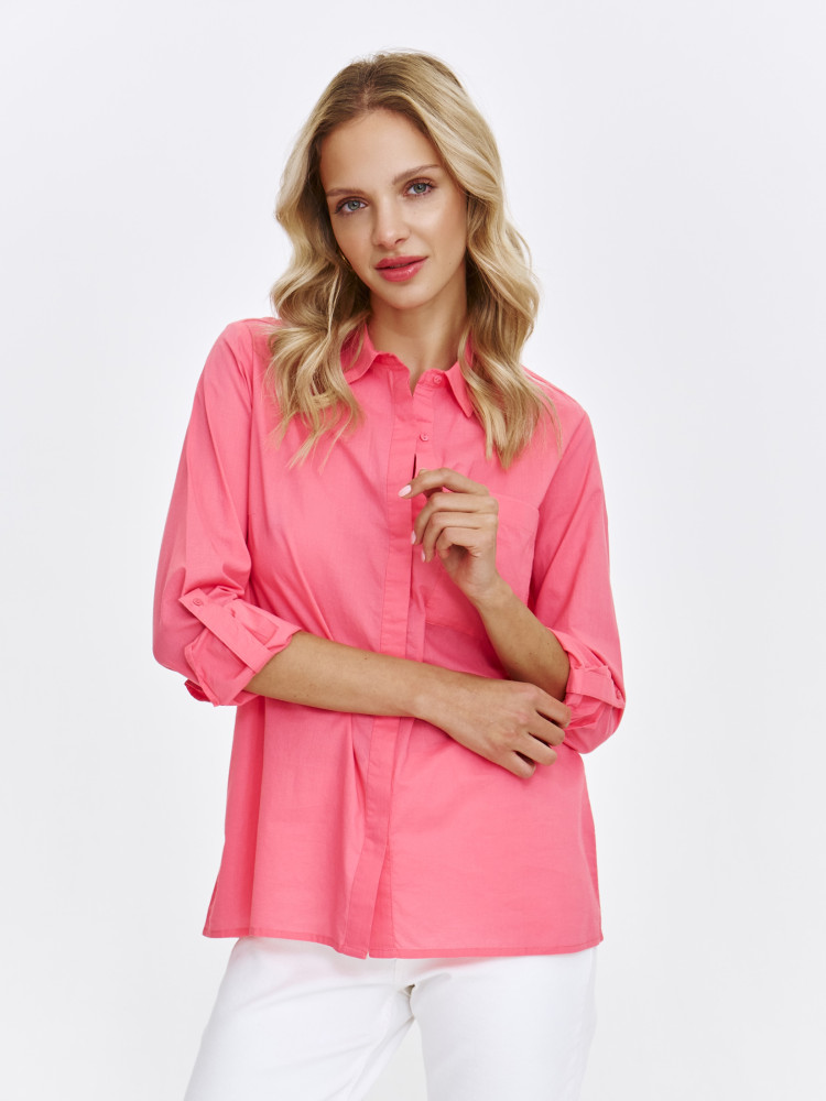 Różowa koszula o prostym kroju  Różowa koszula o prostym kroju