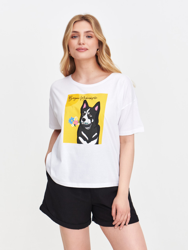 Bawełniany t-shirt z nadrukiem 